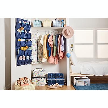 Simply Essential&trade; 20-Pocket Over-The-Door Shoe Organizer in Navy. View a larger version of this product image.