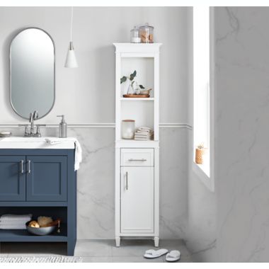 Everhome&trade; Cora 4-Shelf Bath Cabinet/Shelf Tower in White. View a larger version of this product image.