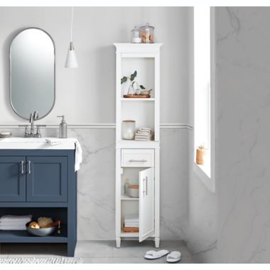 Everhome&trade; Cora 4-Shelf Bath Cabinet/Shelf Tower in White. View a larger version of this product image.