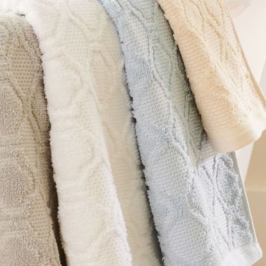 Everhome&trade; Pique Cane Bath Towel in Bright White. View a larger version of this product image.