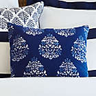 Alternate image 1 for Everhome&trade; Paisley Square Throw Pillow in Dark Blue