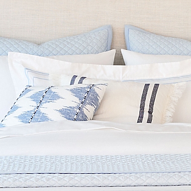 Everhome&trade; Fringe Stripe Square Throw Pillow in Blue Depths. View a larger version of this product image.