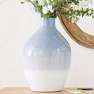 Everhome&trade; 18-Inch Decorative Ombre Vase in Blue. View a larger version of this product image.