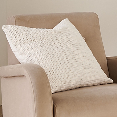 Everhome&trade; Fashion Knit Square Throw Pillow in Microchip. View a larger version of this product image.