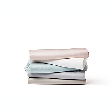 Nestwell&reg; Pima Cotton Sateen 500-Thread-Count Queen Sheet Set in Bright White. View a larger version of this product image.