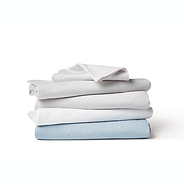 Nestwell&trade; Washed Cotton Percale 180-Thread-Count Queen Sheet Set in White. View a larger version of this product image.