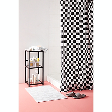 Studio 3B&trade; 72-Inch x 72-Inch Check Shower Curtain in Black. View a larger version of this product image.