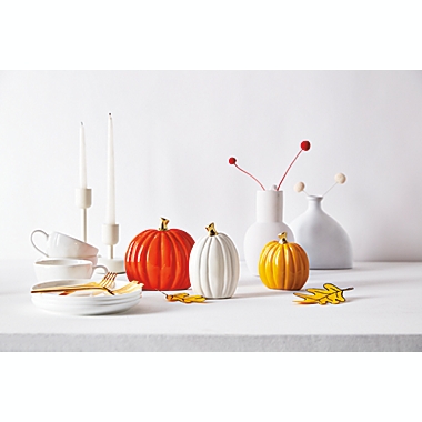 H for Happy&trade; Ceramic Pumpkins in Orange (Set of 3). View a larger version of this product image.