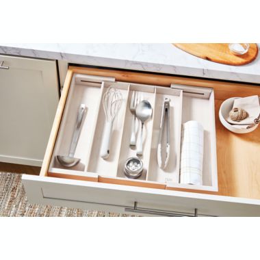 Squared Away&trade; Utensil Expandable Bamboo Flatware Organizer. View a larger version of this product image.