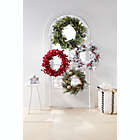 Alternate image 1 for Bee &amp; Willow&trade; 24-Inch Flocked Sugared Ornaments Wreath in Gold