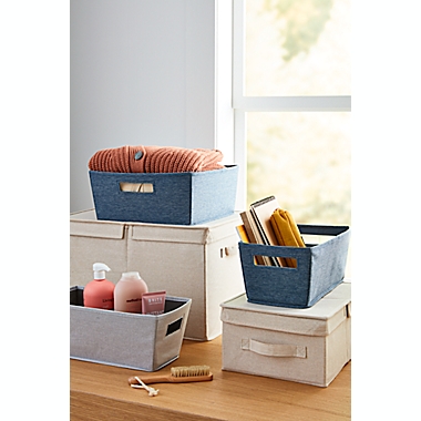 Squared Away&trade; Tweed Flared Large Storage Bin in Sandshell. View a larger version of this product image.