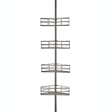 Simply Essential&trade; 4-Tier Tension Pole Shower Caddy in Brushed Nickel. View a larger version of this product image.