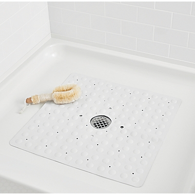 Simply Essential&trade; 21.25&quot; x 21.25&quot; Microban&reg; Stall/Tub Mat in White. View a larger version of this product image.