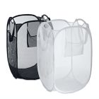 Alternate image 1 for Simply Essential&trade; Mesh Pop-Up Hampers in White/Black (Set of 2)