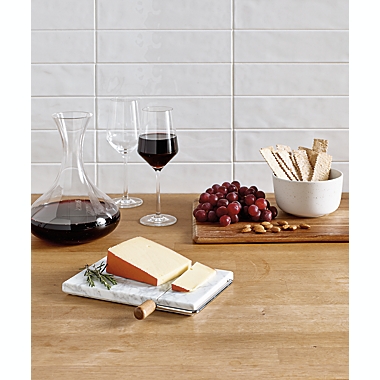 Our Table&trade; Everett Marble Cheese Slicer in White. View a larger version of this product image.