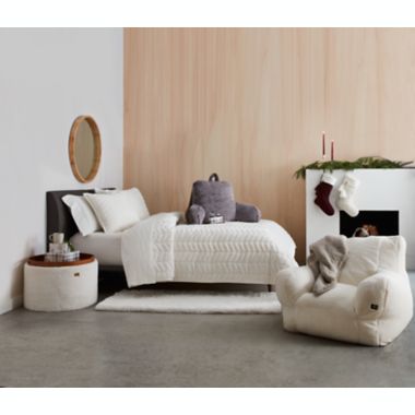 UGG&reg; Dawson Heated Backrest Pillow in Chocolate. View a larger version of this product image.