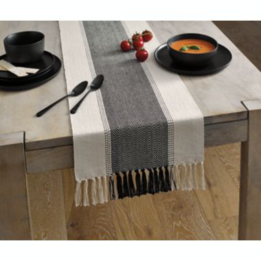 Our Table&trade; Woven Chevron 90-Inch Table Runner in Charcoal. View a larger version of this product image.