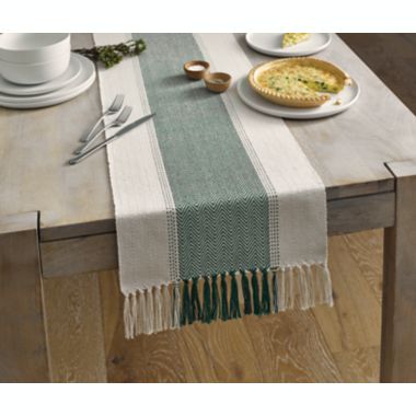 Our Table&trade; Woven Chevron 72-Inch Table Runner in Green. View a larger version of this product image.