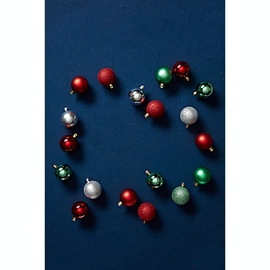 H for Happy&trade; Shatterproof Christmas Ornaments in Green (Set of 24). View a larger version of this product image.