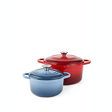 Our Table&trade; 6 qt. Enameled Cast Iron Dutch Oven with Stainless Steel Knob in Red. View a larger version of this product image.
