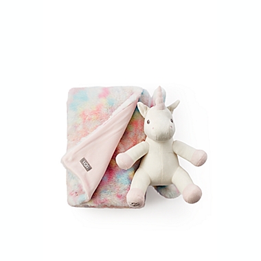 UGG&reg; 2-Piece Polar Tie Dye Blanket and Unicorn Set in Rainbow. View a larger version of this product image.