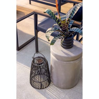 Mini Ribbed Outdoor Planter in Black. View a larger version of this product image.