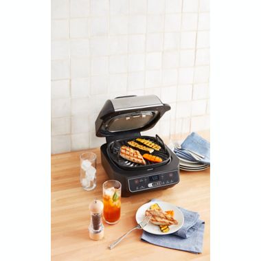Ninja&reg; Foodi&reg; 6-in-1 Indoor Grill &amp; 4-qt. Air Fryer in Black/Stainless Steel. View a larger version of this product image.