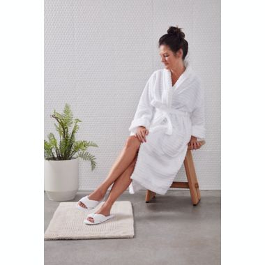 Haven&trade; Large Criss Cross Bath Slippers in Bright White. View a larger version of this product image.