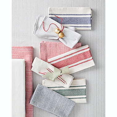 Our Table&trade; Ezra Border Stripe Napkins in Red (Set of 2). View a larger version of this product image.
