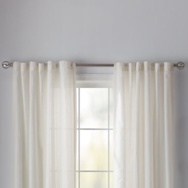 Bee &amp; Willow&trade; Eyelet Stripe Sheer Rod Pocket/Back Tab Window Curtain Panel (Single). View a larger version of this product image.