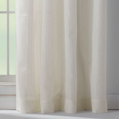 Bee &amp; Willow&trade; Eyelet Stripe Sheer Rod Pocket/Back Tab Window Curtain Panel (Single). View a larger version of this product image.