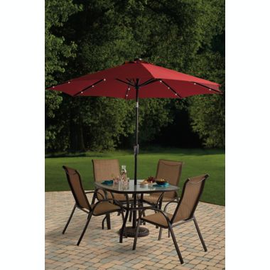 Destination Summer 9-Foot Round Solar Patio Umbrella in Salsa. View a larger version of this product image.
