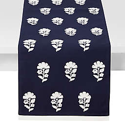 Everhome™ Embroidered Floral Table Runner in Navy/White