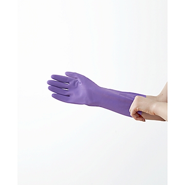 Simply Essential&trade; Size Large Premium Reusable Latex Gloves in Purple (1 Pair). View a larger version of this product image.