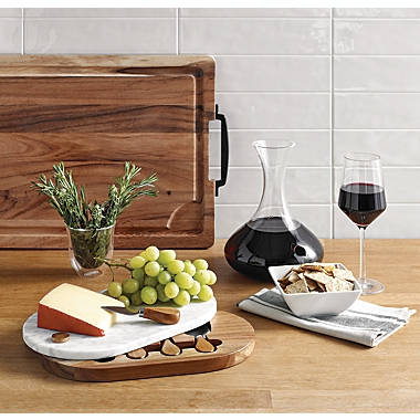 Our Table&trade; Hayden Marble Cheese Board Set with Knives in Natural White. View a larger version of this product image.
