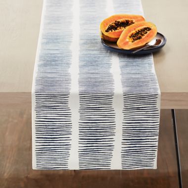 Studio 3B&trade; Sketched Lines 90-Inch Table Runner in Navy. View a larger version of this product image.