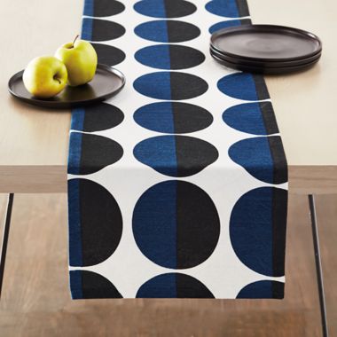 Studio 3B&trade; Two-Tone Circle 90-Inch Runner in Blue/Black. View a larger version of this product image.