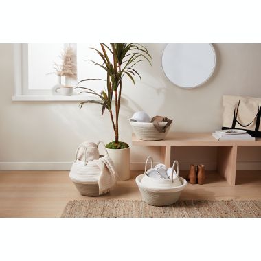 Squared Away&trade; 3-in-1 Handled Rope Storage Basket in Peyote. View a larger version of this product image.