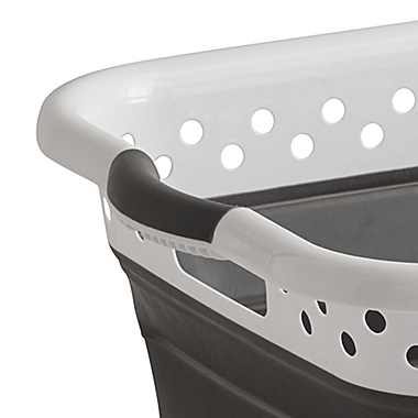 SALT&trade; Collapsible Laundry Basket in Grey. View a larger version of this product image.