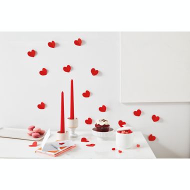 H for Happy&trade; 120-Count Stick-On Valentine's Day Hearts in Red. View a larger version of this product image.