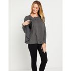 Alternate image 3 for Motherhood Maternity&reg; Medium Pull Over Long Sleeve Nursing Tee in Grey