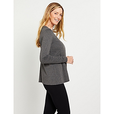 Motherhood Maternity&reg; Medium Pull Over Long Sleeve Nursing Tee in Grey. View a larger version of this product image.