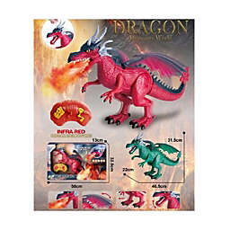 Nutcracker Factory 18.25" Remote Control Red Dragon with Light and Sound -  Battery Operated