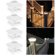 Kitcheniva 4pcs LED Solar Post Lights Outdoor Garden Fence, White