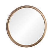 Urban Trends Collection Metal Round Wall Mirror with Solid Edges Design Antique Finish Gold