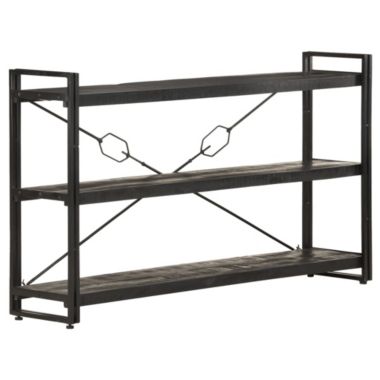 vidaXL 3-Tier Bookcase Black 55.1"x11.8"x31.5" Solid Mango Wood. View a larger version of this product image.