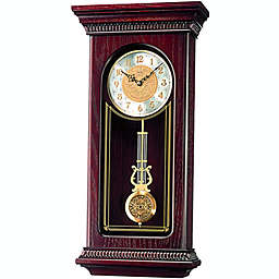 Seiko Mahogany Wall Clock with Pendulum and Chime