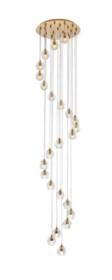 Elegant Lighting Luxurious Eren Adjustable Hanging 24 Lights Pendant for Living Room, Kitchen, Bedroom & Hallway, Gold