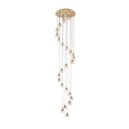 Elegant Lighting Luxurious Eren Adjustable Hanging 24 Lights Pendant for Living Room, Kitchen, Bedroom & Hallway, Gold