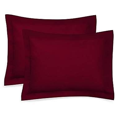 SHOPBEDDING Burgundy Pillow Sham, Standard Size Pillow Cover Decorative Maroon Tailored Pillowcase Set of 2 By Blissford. View a larger version of this product image.